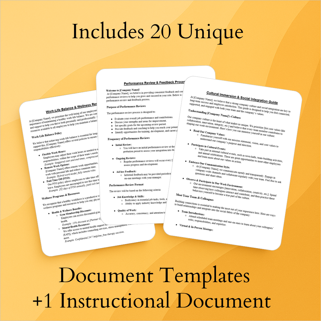Employee Onboarding Template Pack